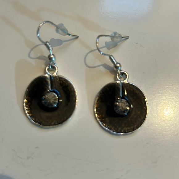 Rhinestone centre earrings - Picture 2 of 4